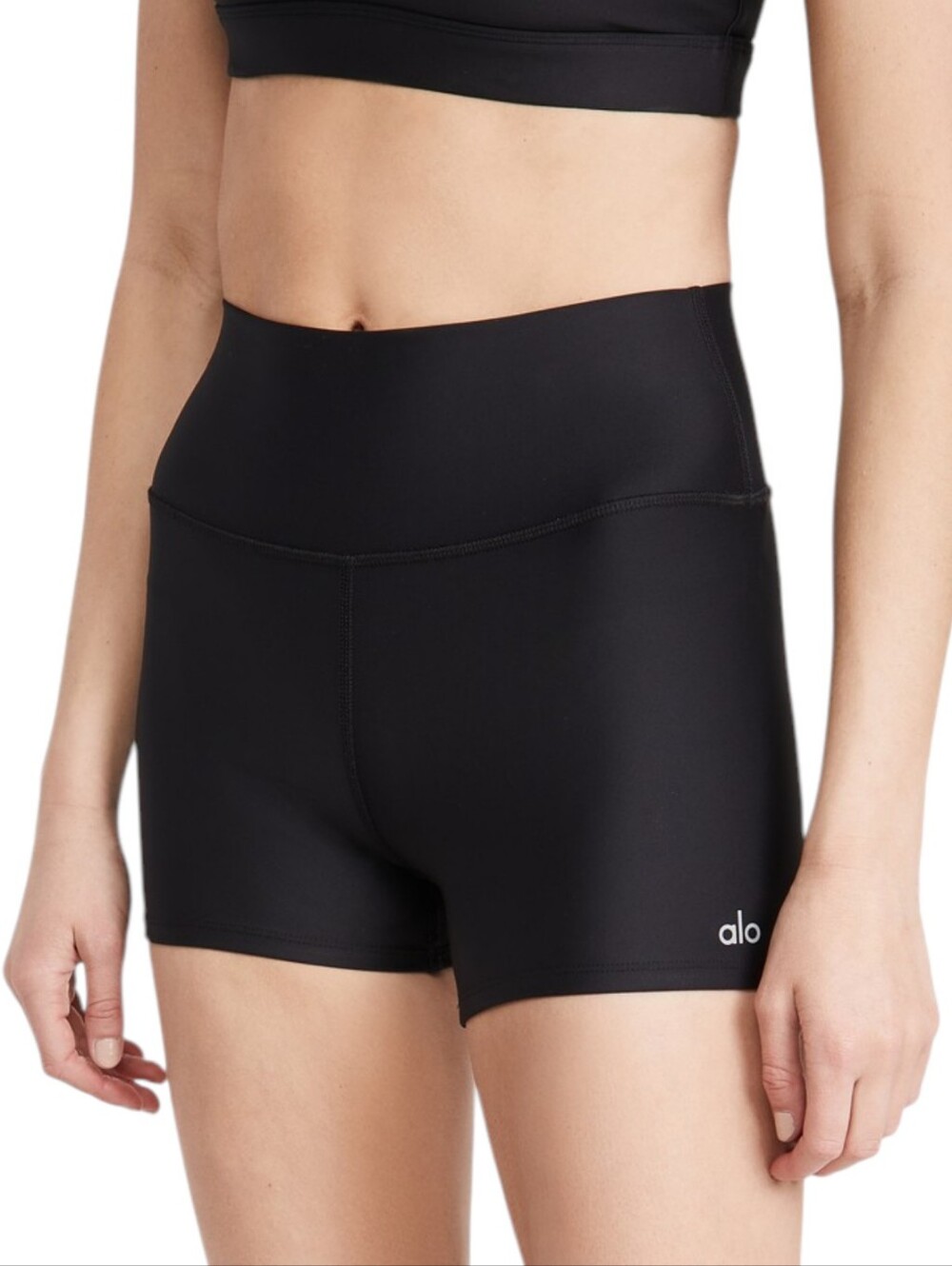ALO Black High Waist Airlift Yoga Shorts